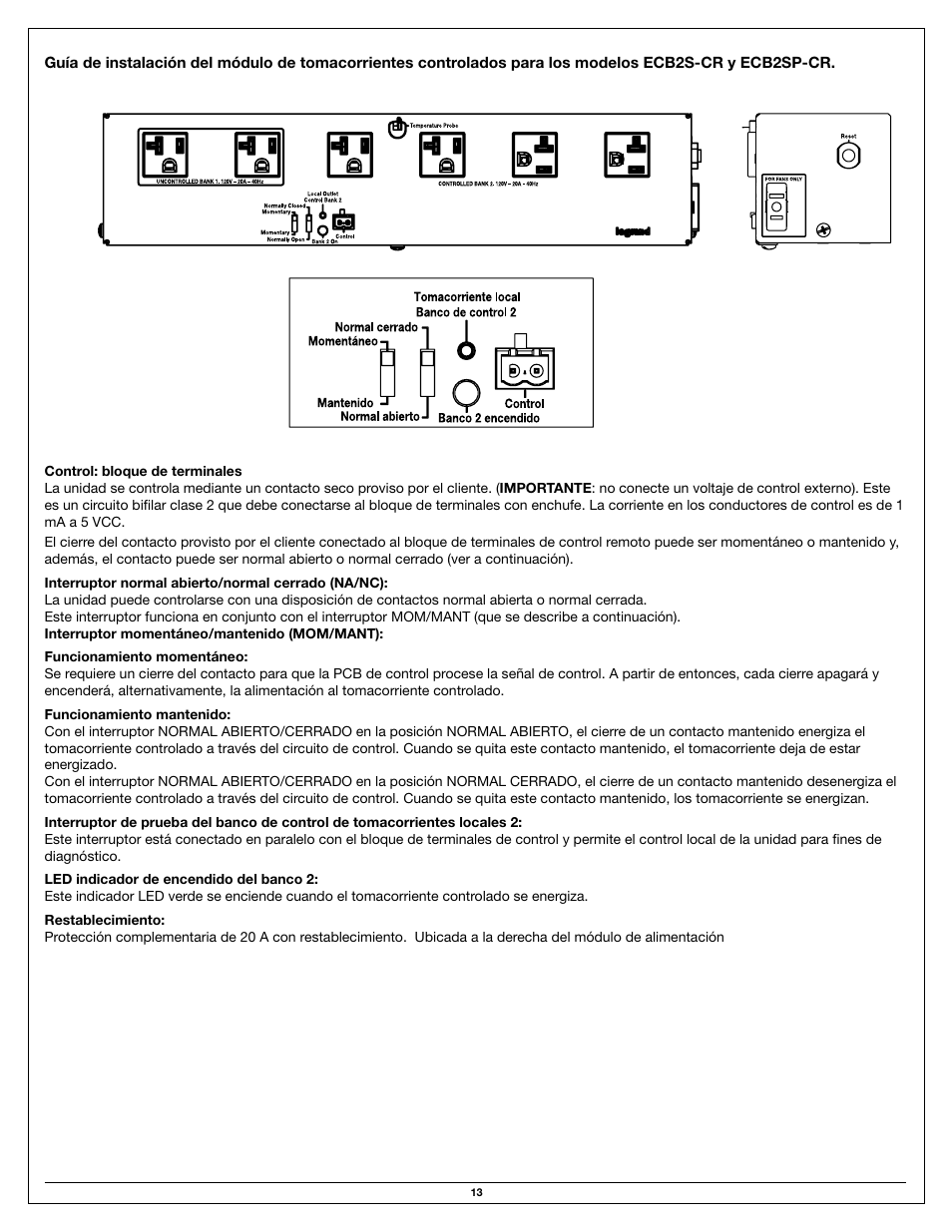 Legrand ECB User Manual | Page 13 / 20