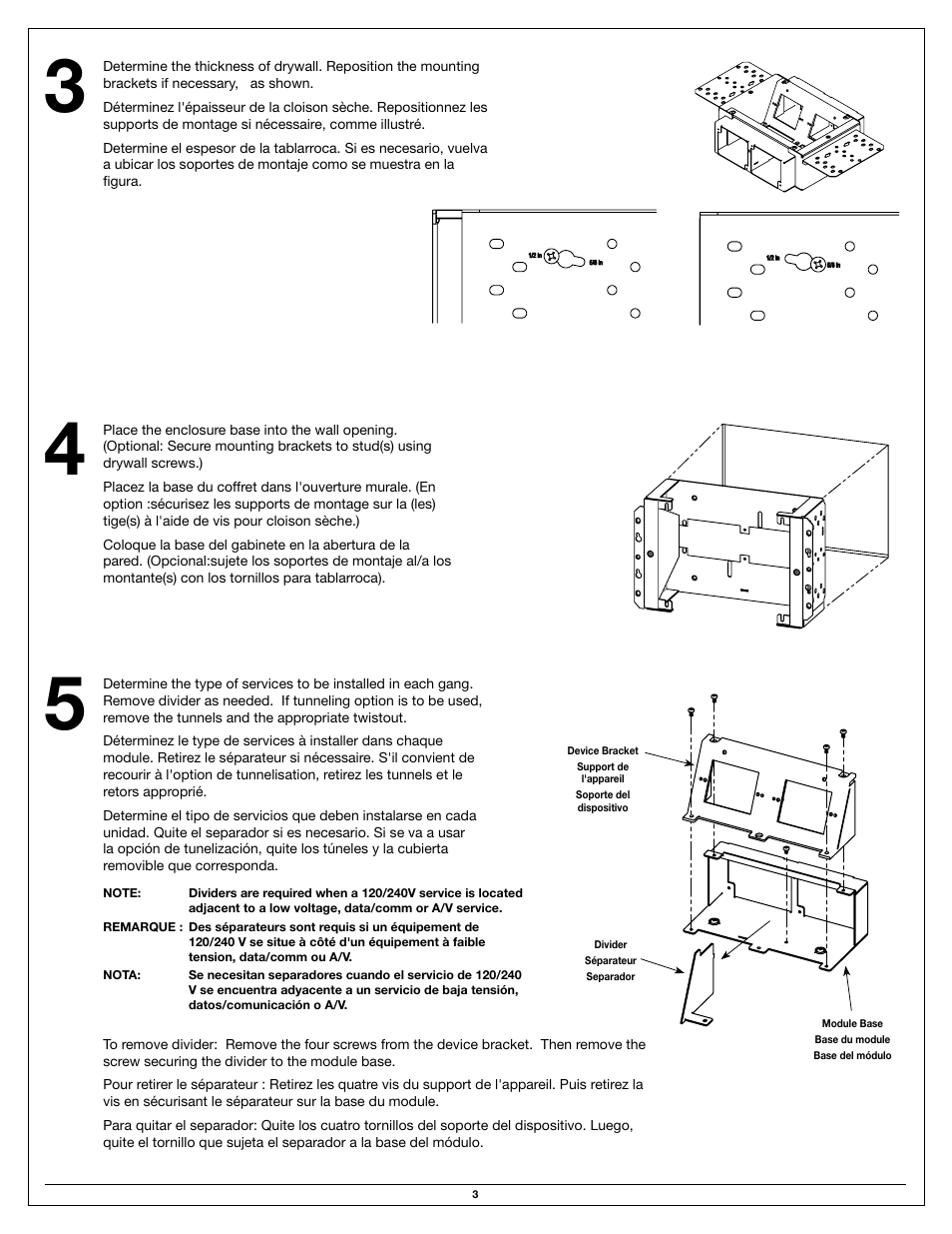 Legrand EFS Series Evolution Wall Box User Manual | Page 3 / 8