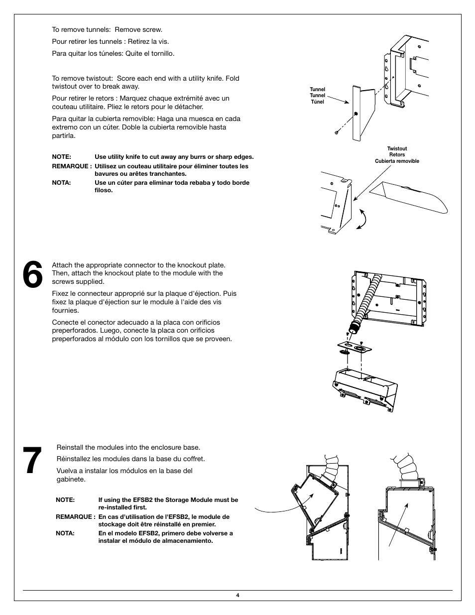 Legrand EFS Series Evolution Wall Box User Manual | Page 4 / 8