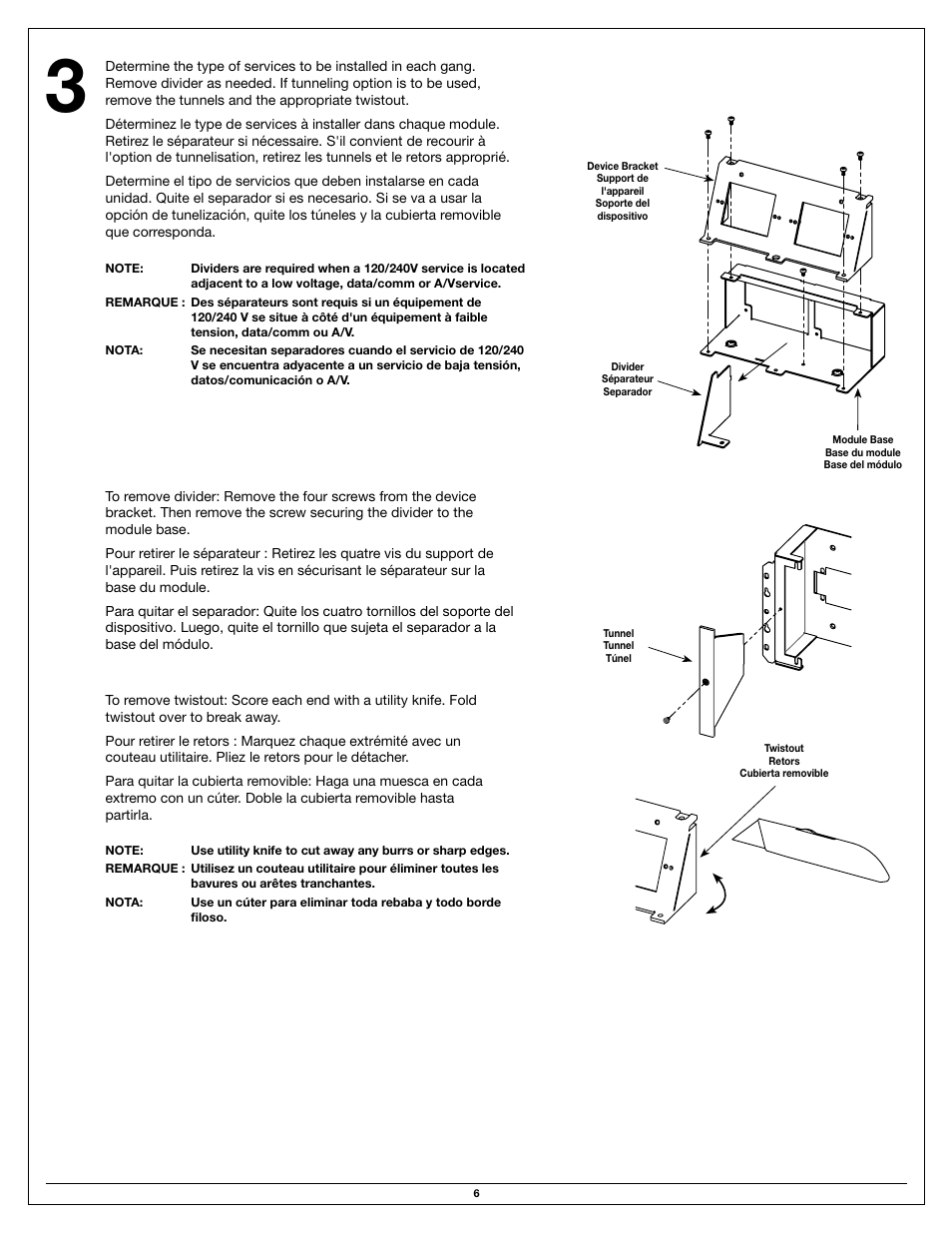 Legrand EFS Series Evolution Wall Box User Manual | Page 6 / 8