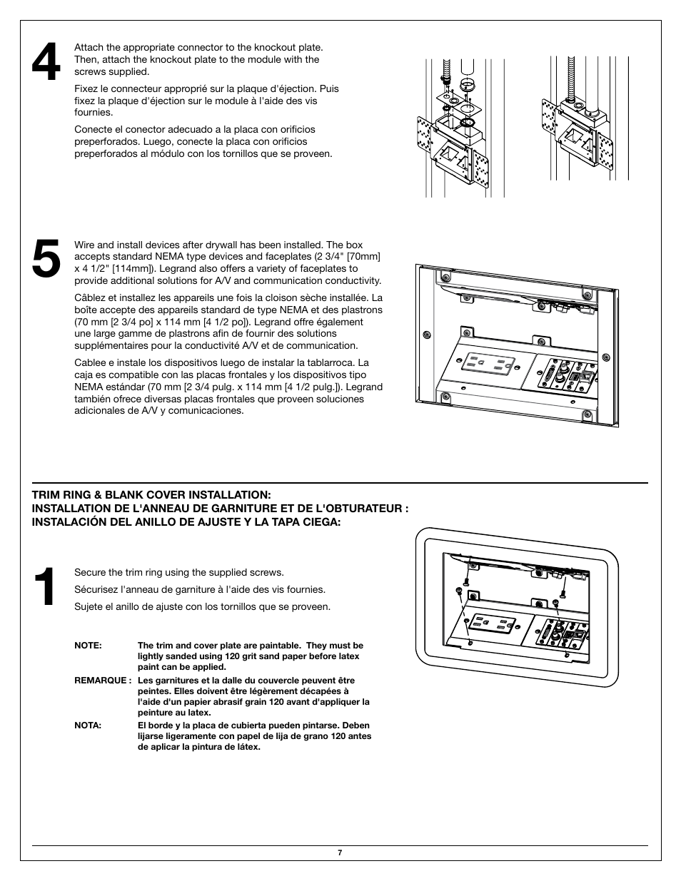 Legrand EFS Series Evolution Wall Box User Manual | Page 7 / 8