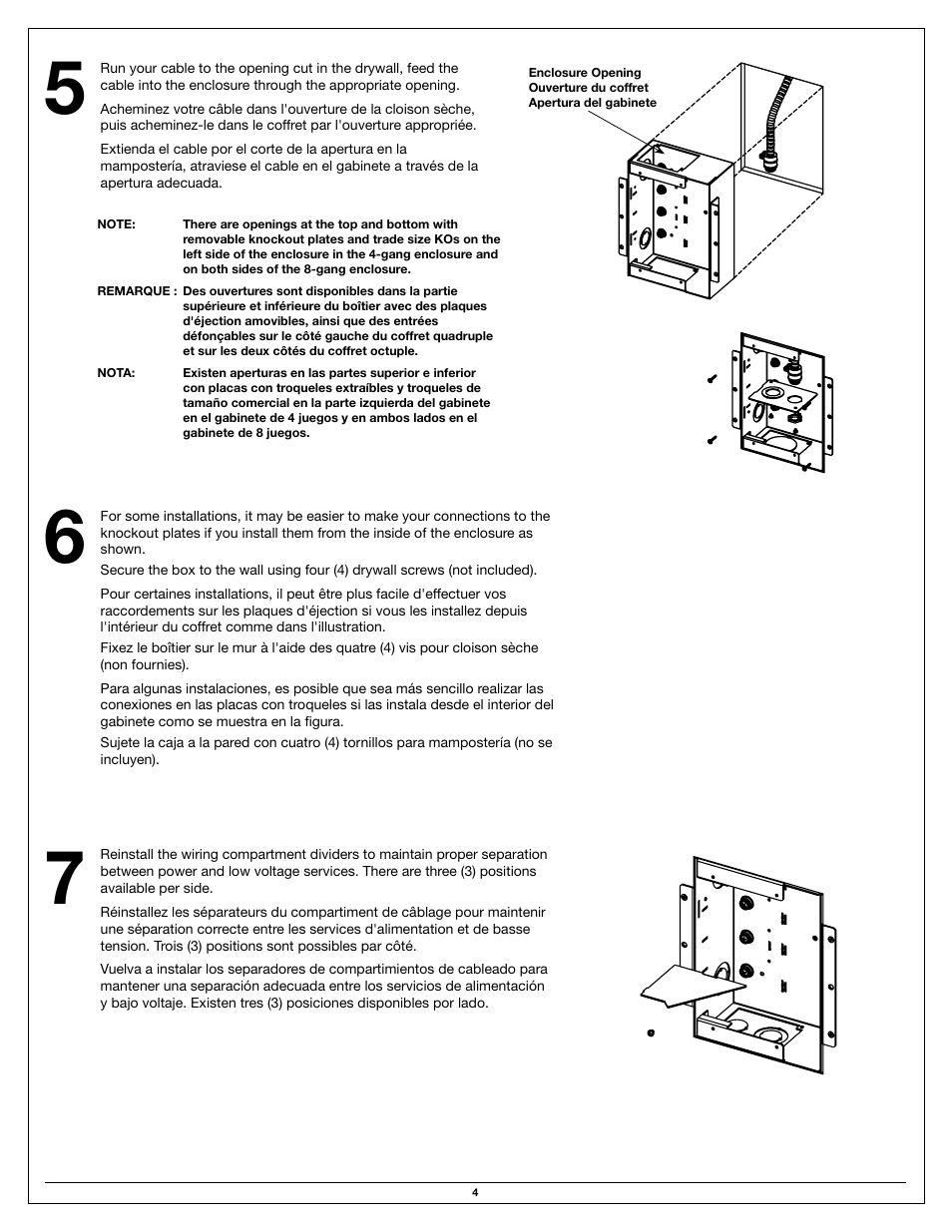 Legrand Evolution Series Hinged Wall Box v.1 User Manual | Page 4 / 8