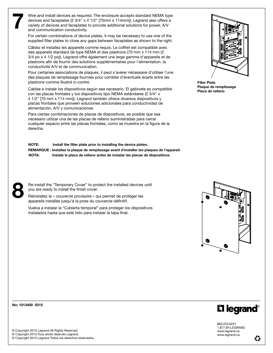 Legrand Evolution Series Hinged Wall Box v.1 User Manual | Page 8 / 8