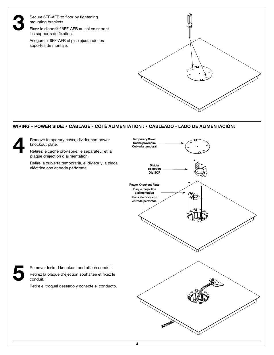 Legrand 6FF-AFB Floor Box User Manual | Page 2 / 8