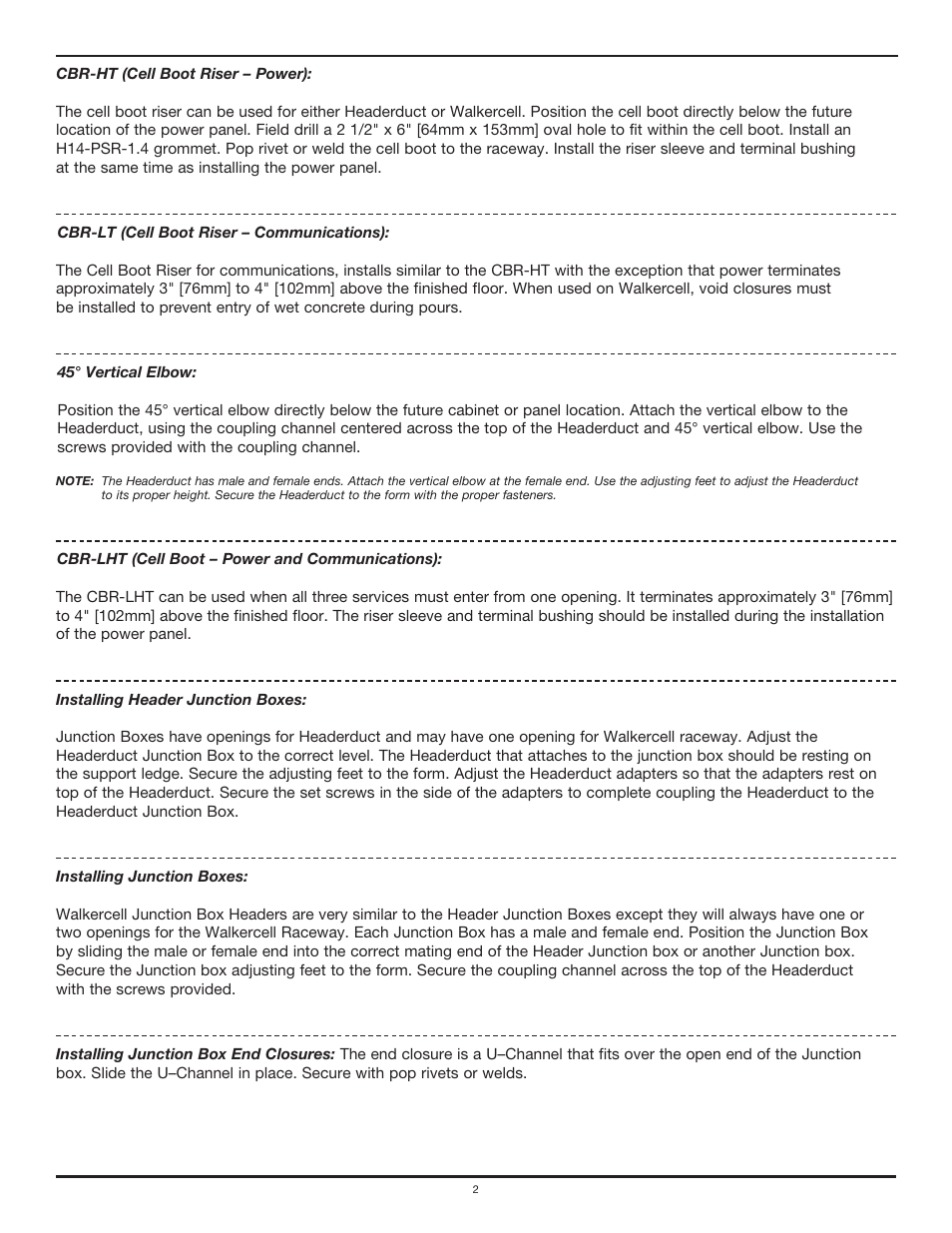 Legrand WC Cellular Raceway Systems User Manual | Page 2 / 6