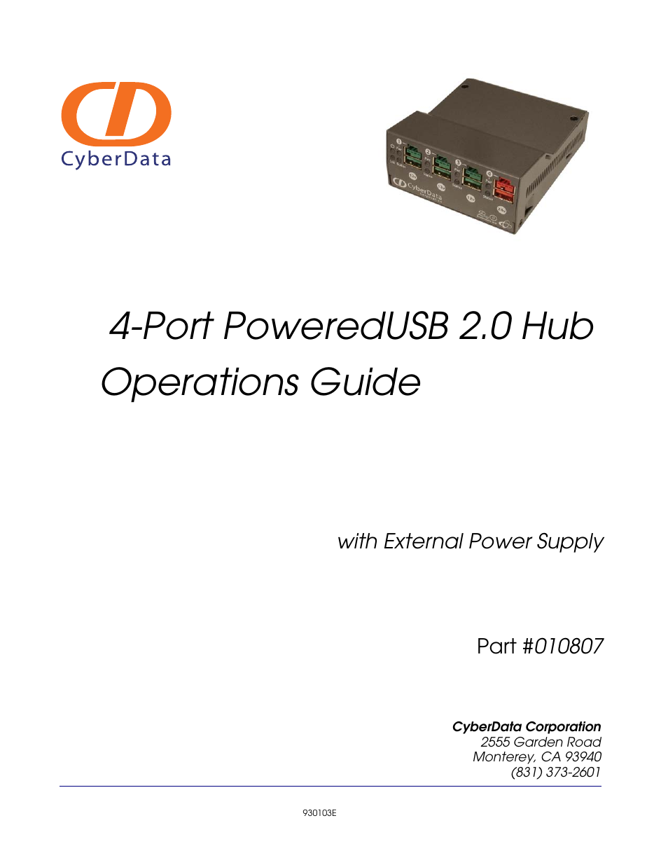 CyberData 10807 User Manual | 24 pages