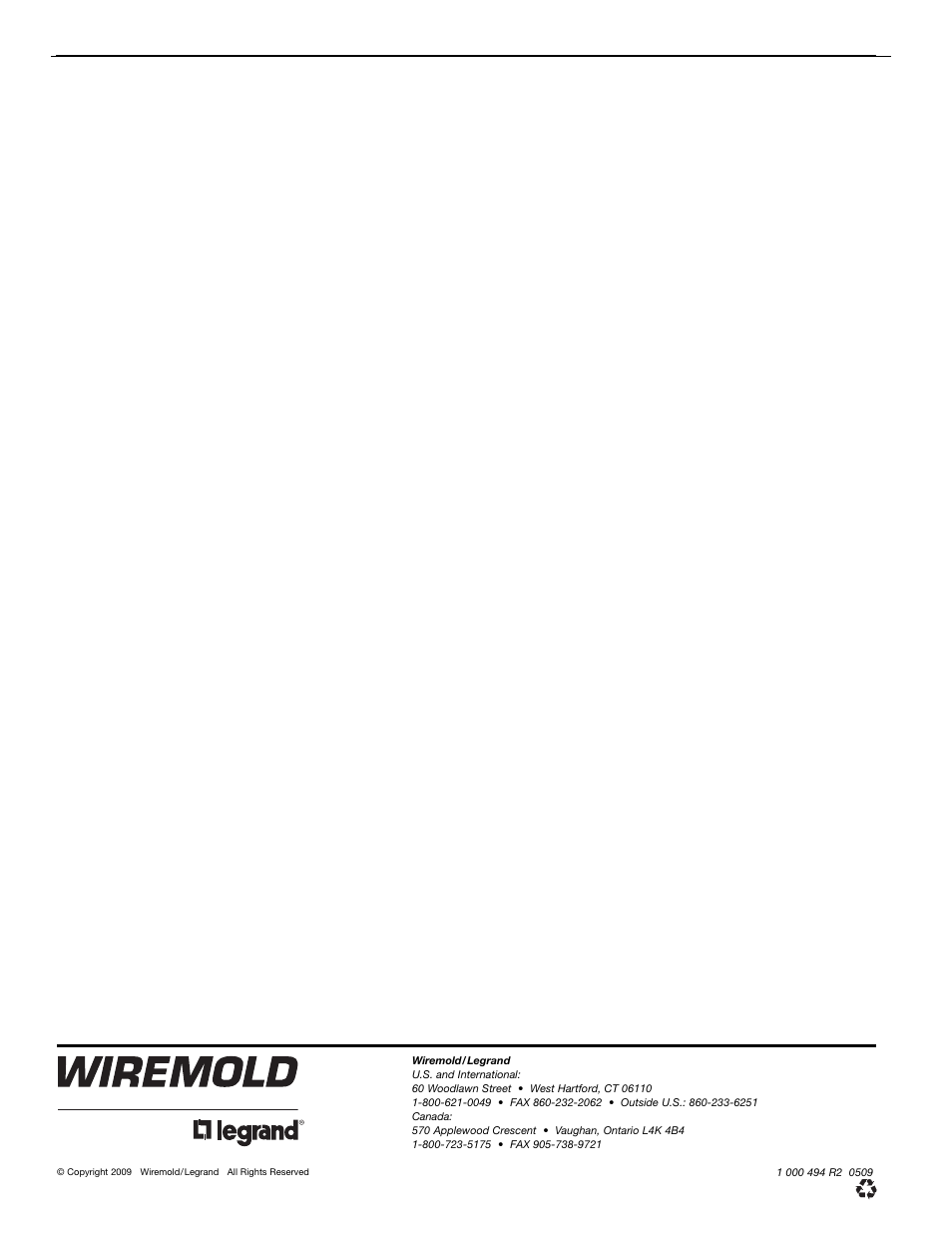 Legrand WKD Pro Series Modular Afterset User Manual | Page 8 / 8