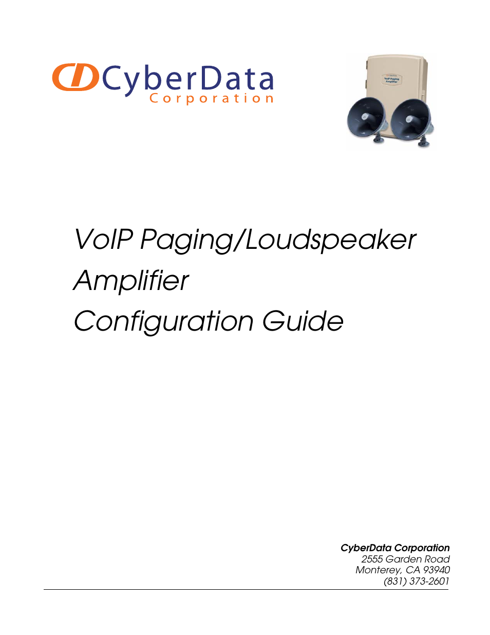 CyberData VoIP Paging/Loudspeaker Amplifier User Manual | 14 pages