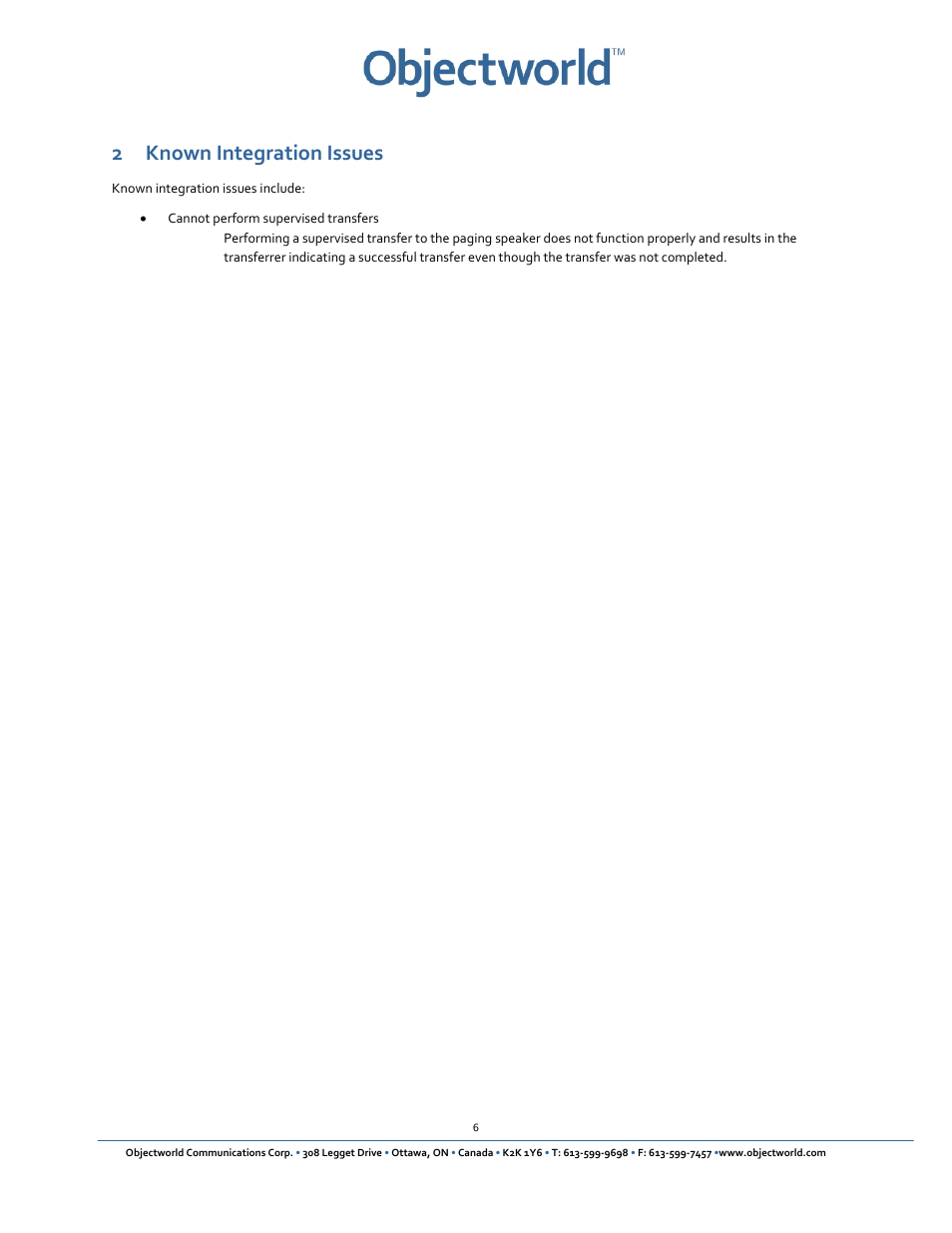 2 known integration issues | CyberData VoIP Paging/Loudspeaker Amplifier User Manual | Page 8 / 14