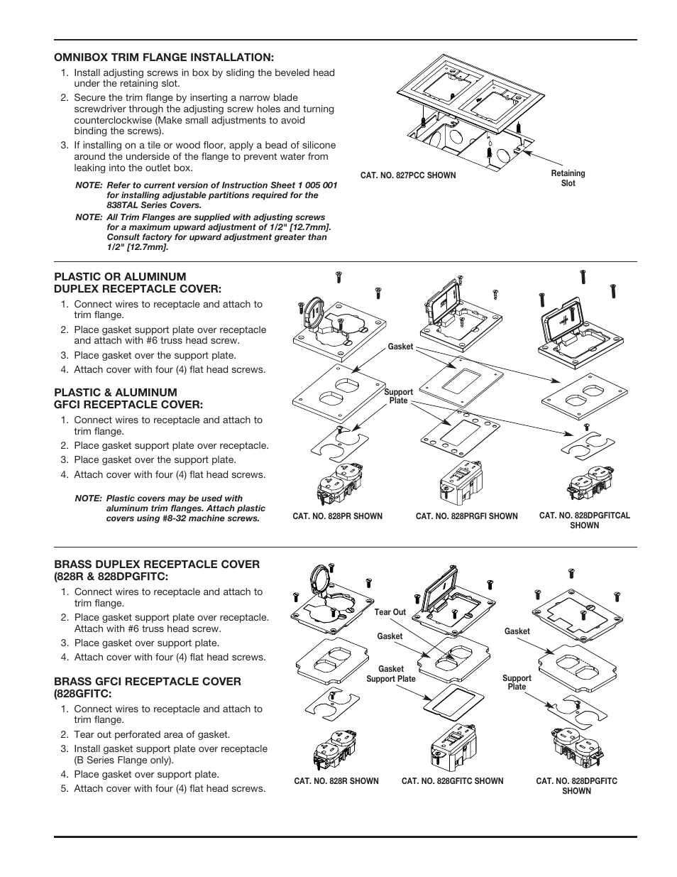 Legrand WKD ProSeries Underfloor Duct Rectangular Floor Box Covers User Manual | Page 2 / 4