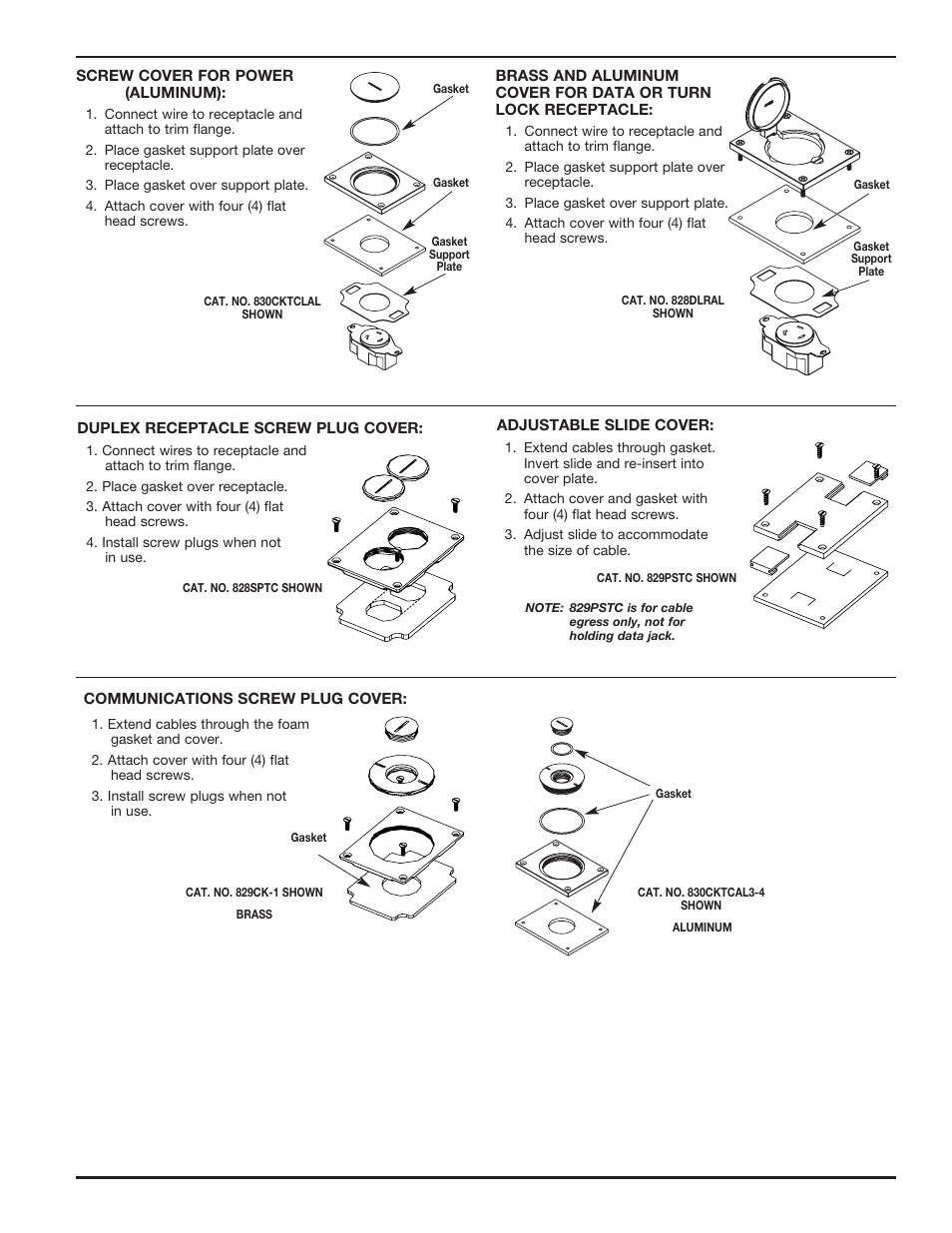 Legrand WKD ProSeries Underfloor Duct Rectangular Floor Box Covers User Manual | Page 3 / 4