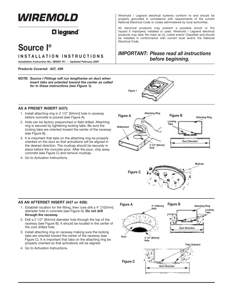 Legrand Source 1 437 User Manual | 2 pages