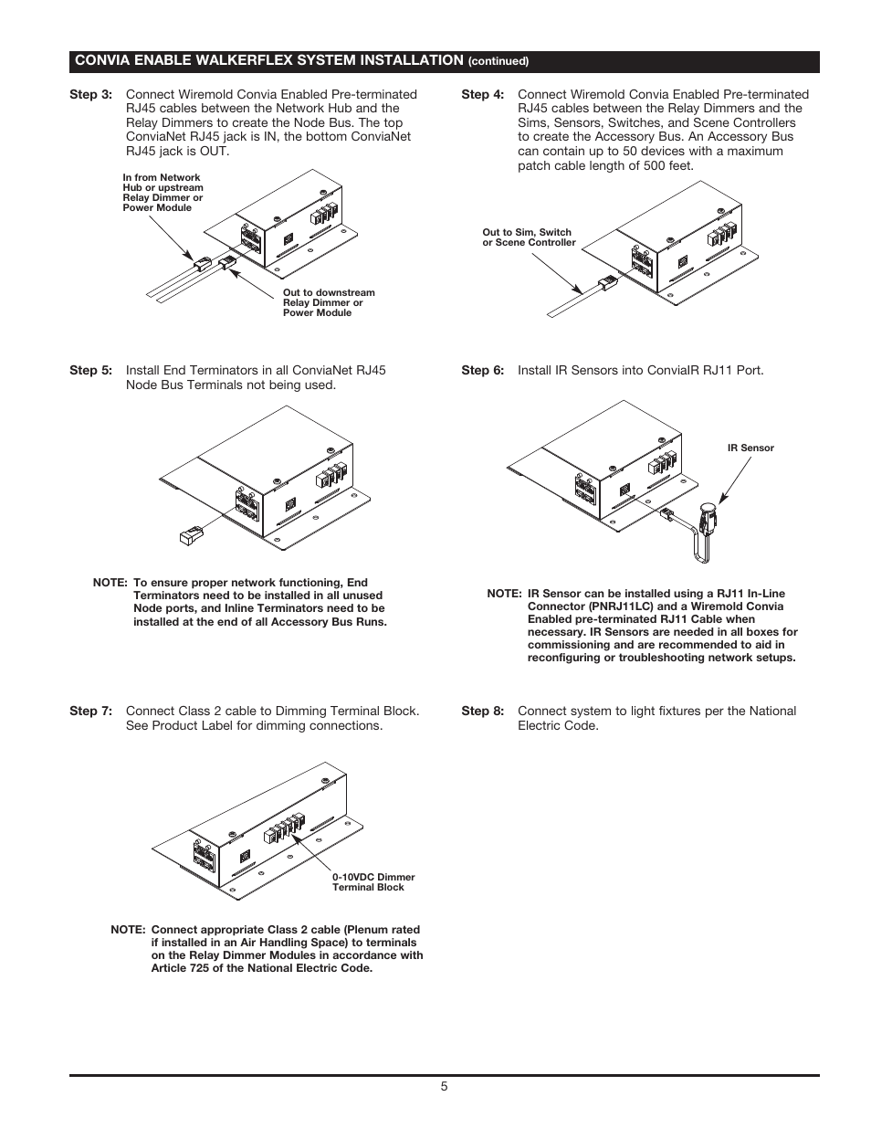 Legrand Convia Enabled Walkerflex System User Manual | Page 5 / 12