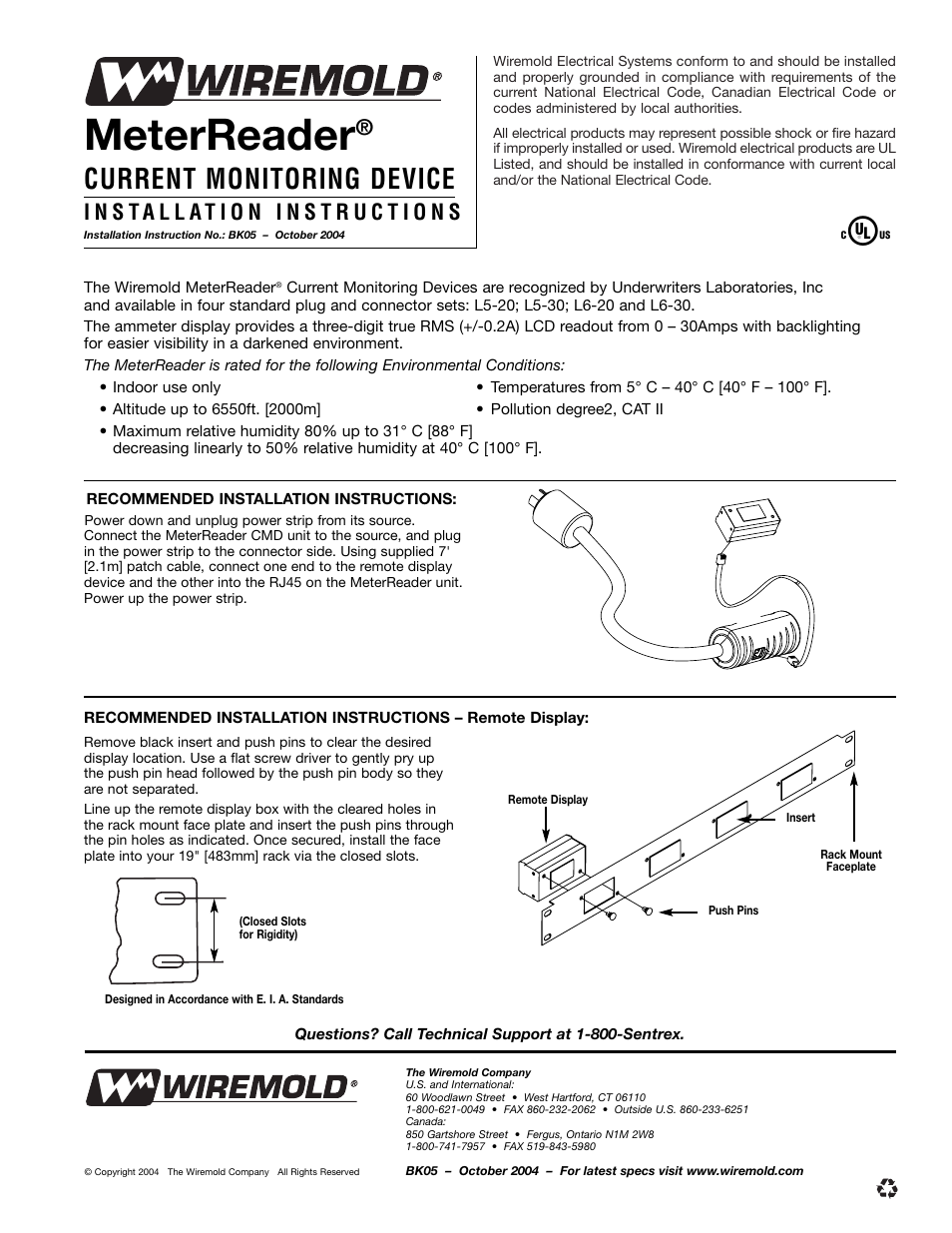 Legrand METL520 User Manual | 1 page