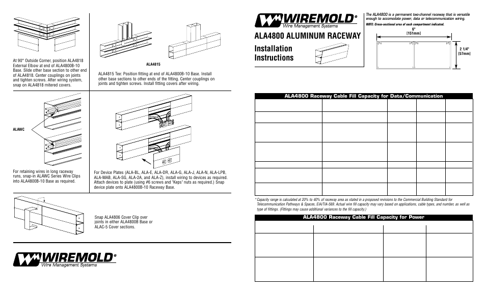 Legrand ALA4800 User Manual | 2 pages