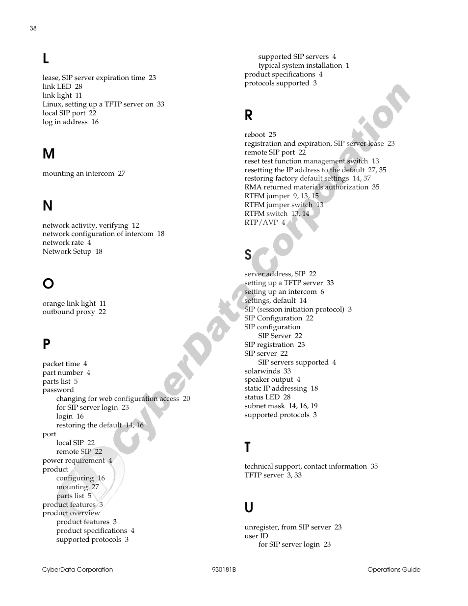 CyberData VoIP Intercom User Manual | Page 46 / 48