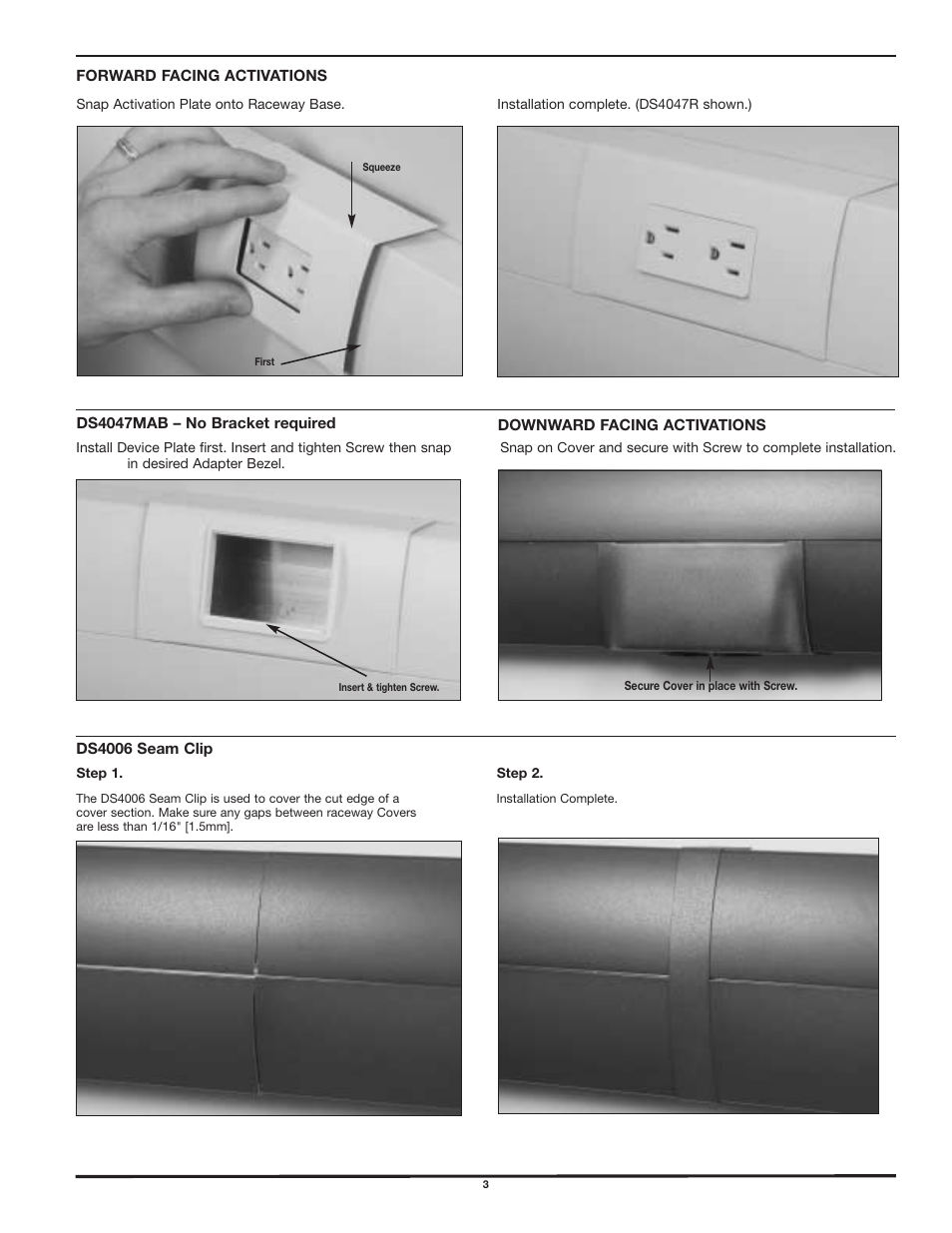 Legrand ALDS4000 Designer Series Large Raceway User Manual | Page 3 / 8