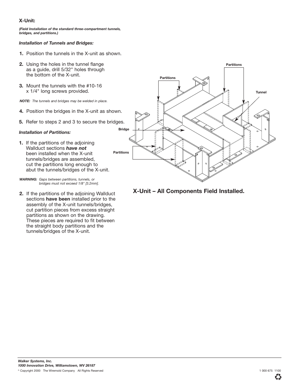 X-unit – all components field installed | Legrand Wallduct Medical Raceway System T User Manual | Page 2 / 2