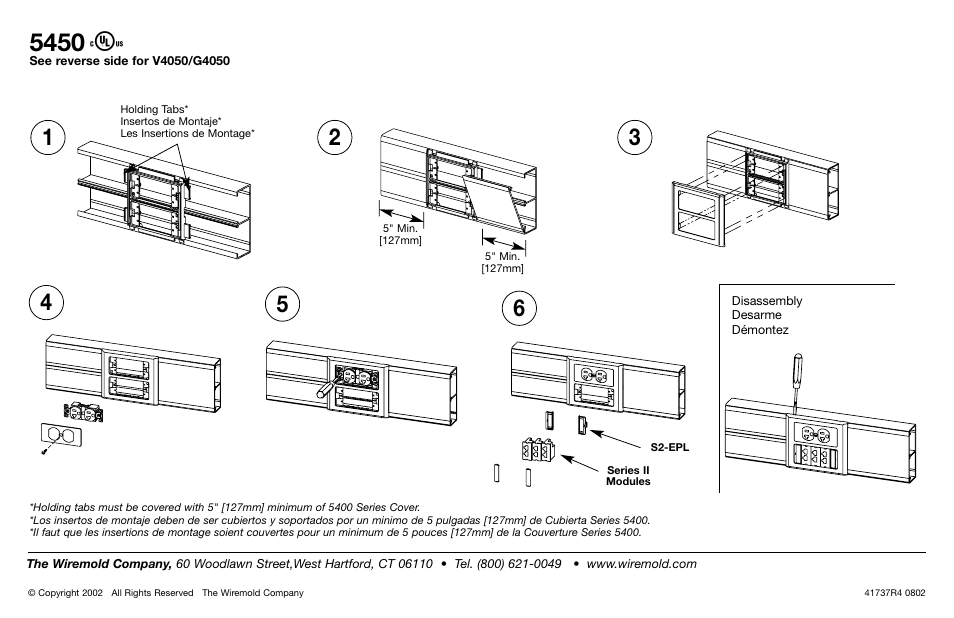 Legrand 4000 Series Large Steel Prewired Raceway Device Mounting Bracket User Manual | Page 2 / 2