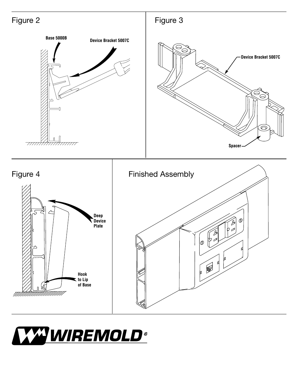 Figure 2 figure 4 figure 3 finished assembly | Legrand Access 5000 Large Capacity Raceway Device Plate User Manual | Page 2 / 2