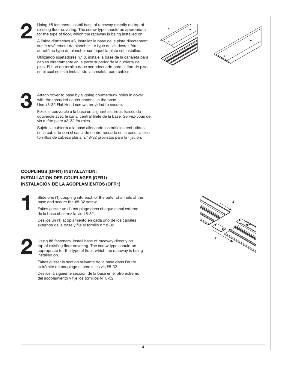 Legrand OFR Series Overfloor Raceway Base User Manual | Page 2 / 12