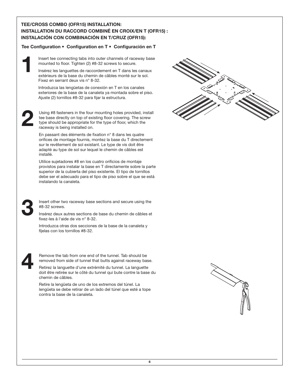 Legrand OFR Series Overfloor Raceway Base User Manual | Page 6 / 12