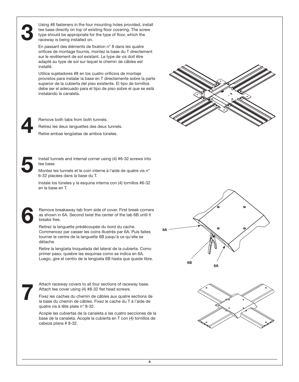 Legrand OFR Series Overfloor Raceway Base User Manual | Page 8 / 12