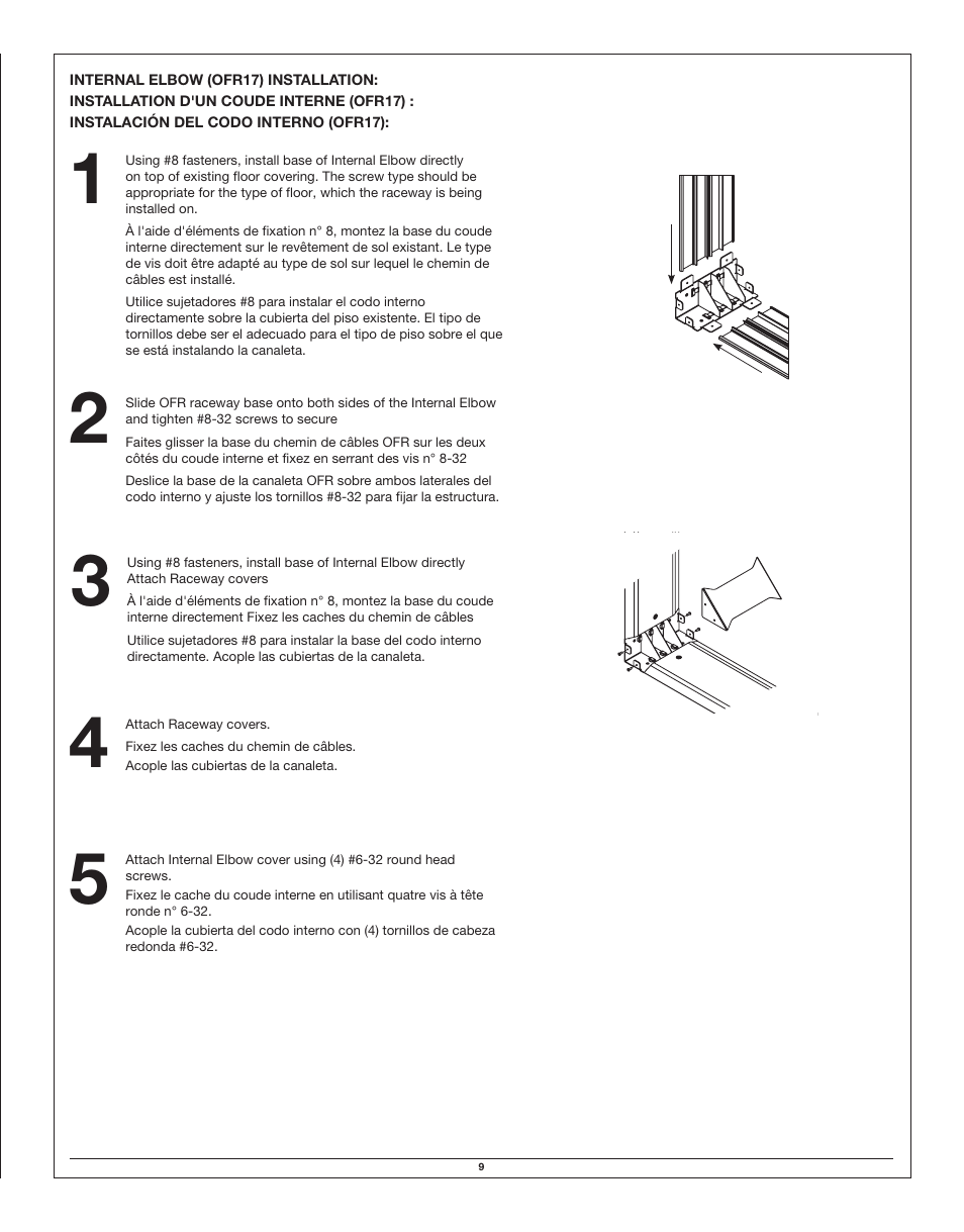 Legrand OFR Series Overfloor Raceway Base User Manual | Page 9 / 12