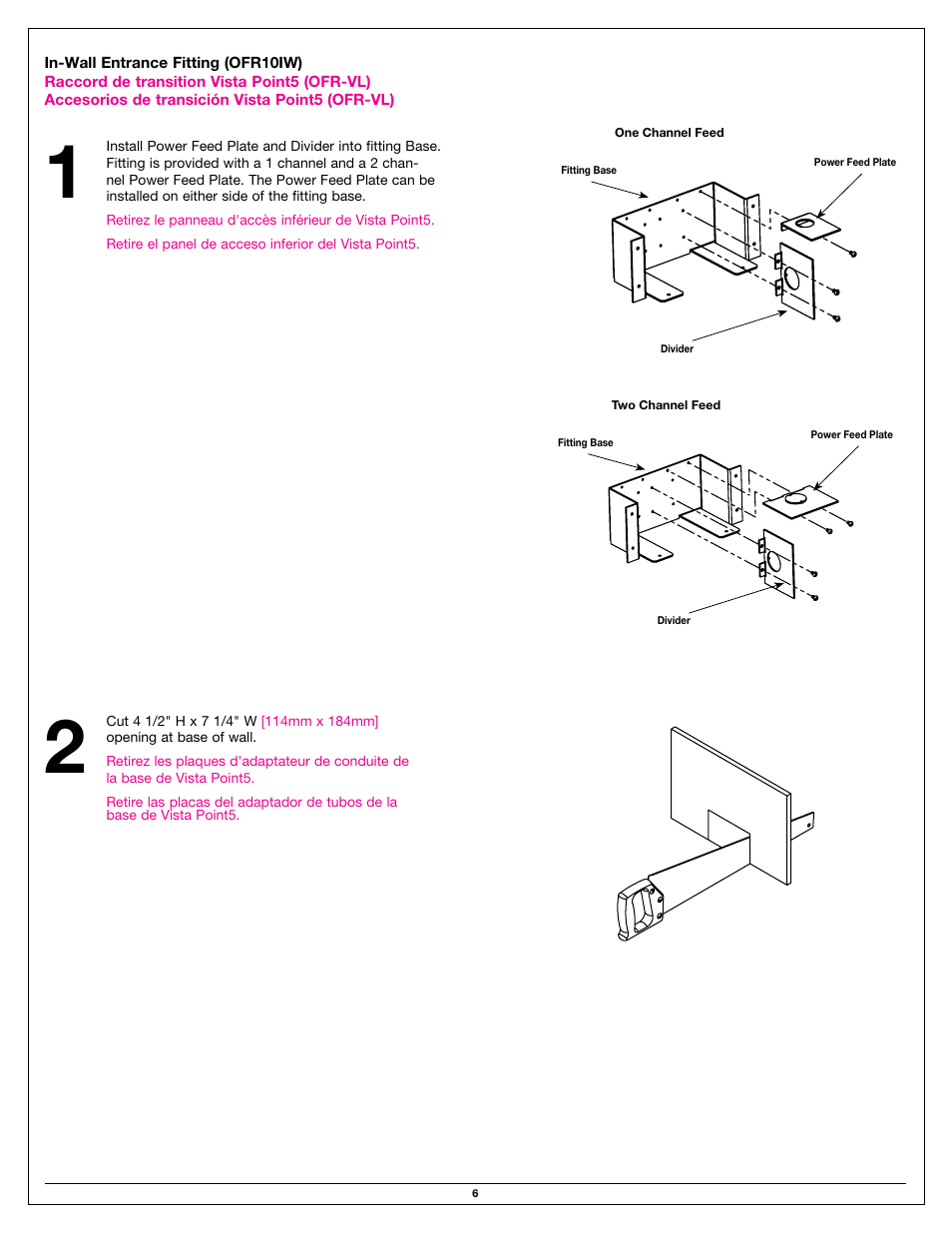 Legrand OFR Series Overfloor Raceway Transition Fittings User Manual | Page 6 / 12