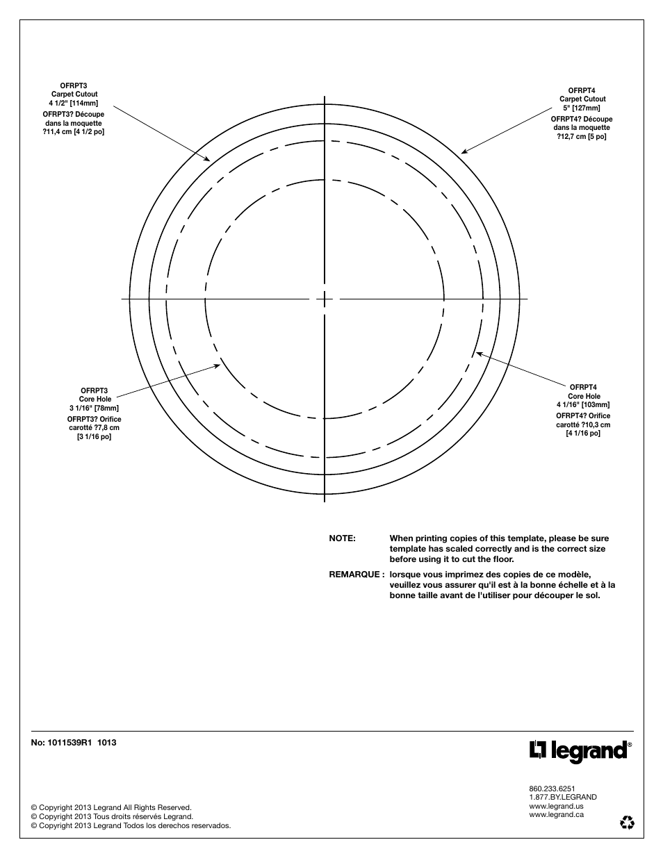 Legrand OFRPT3 User Manual | Page 8 / 8