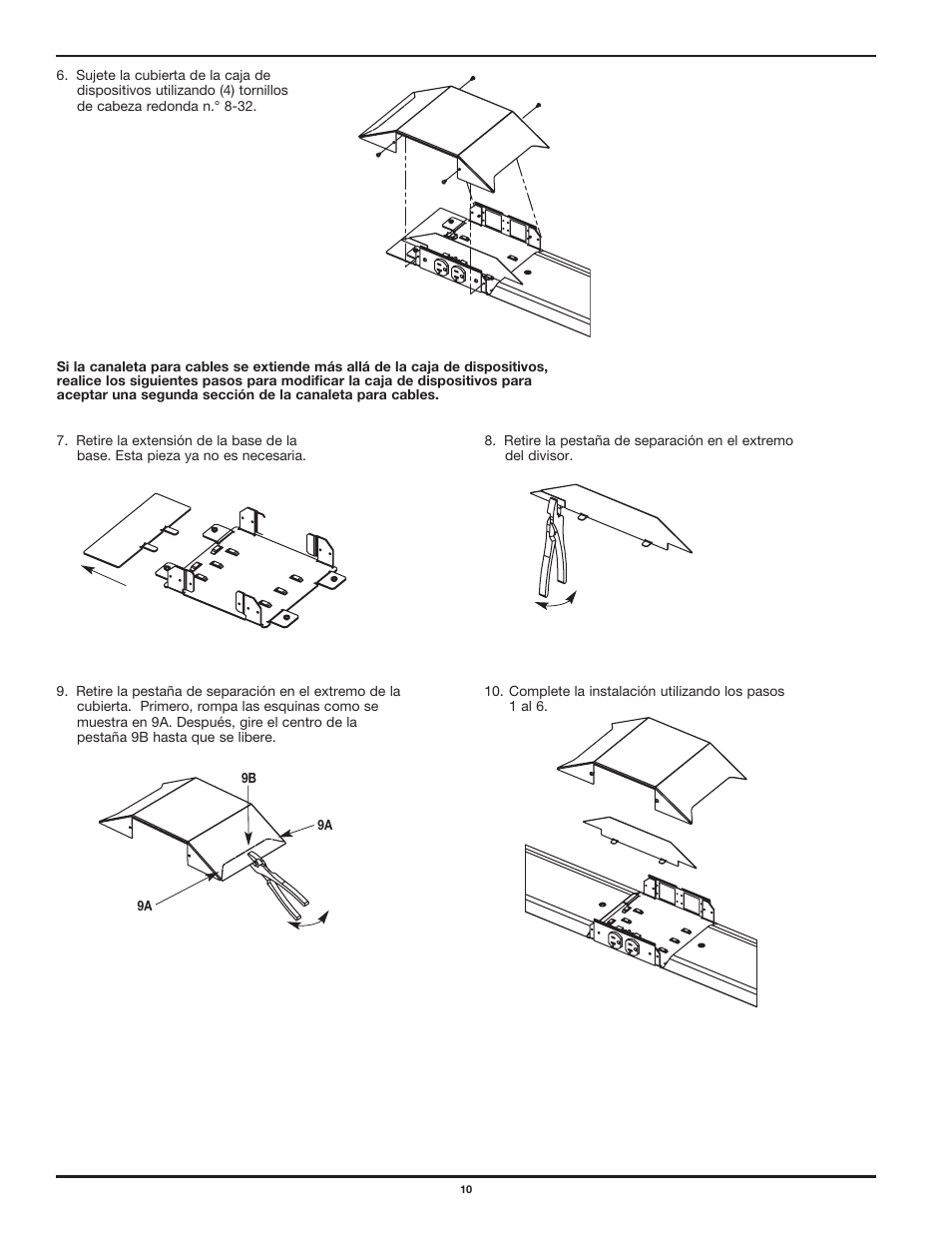 Legrand OFR Series Overfloor Raceway Device Boxes User Manual | Page 10 / 12