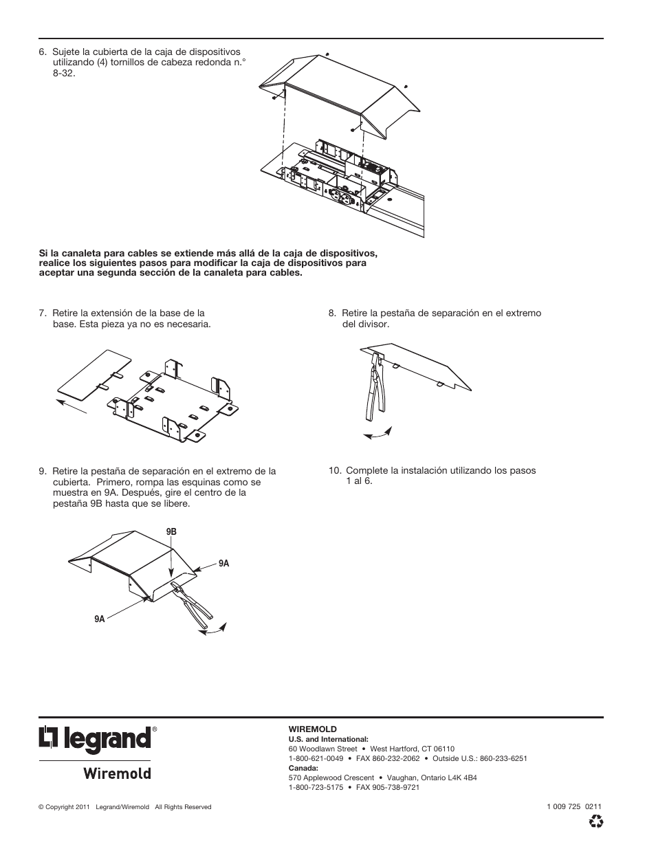 Legrand OFR Series Overfloor Raceway Device Boxes User Manual | Page 12 / 12