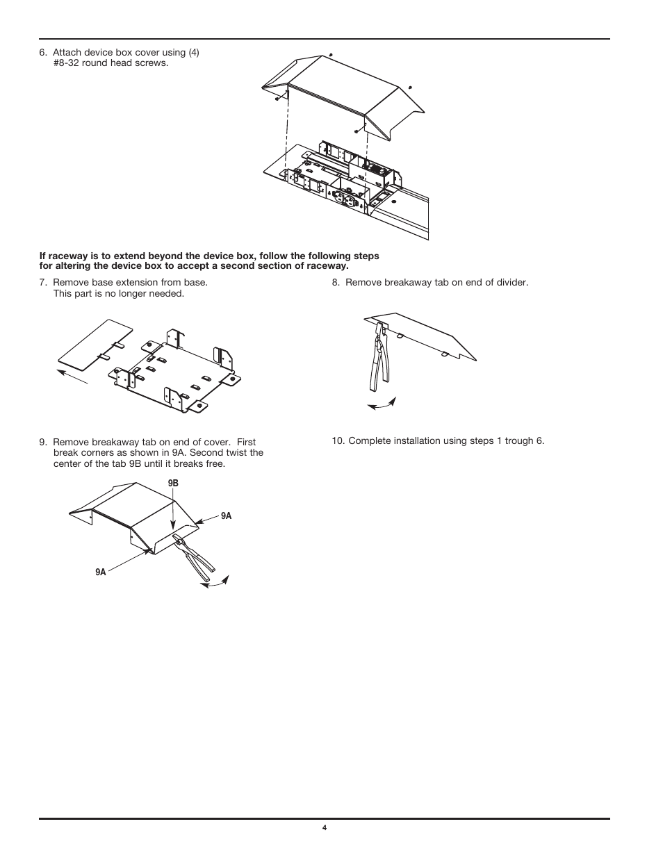 Legrand OFR Series Overfloor Raceway Device Boxes User Manual | Page 4 / 12