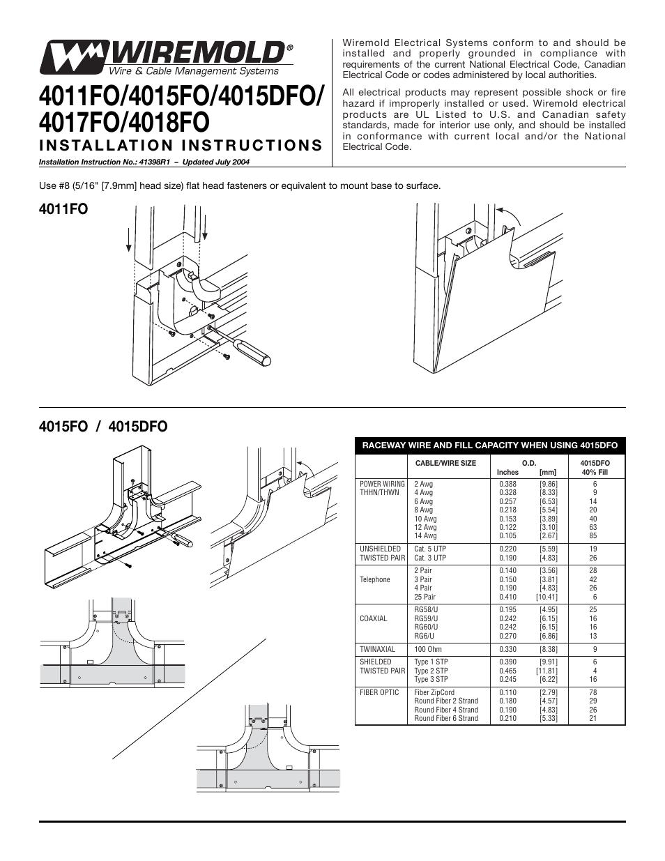 Legrand 4011FO User Manual | 2 pages