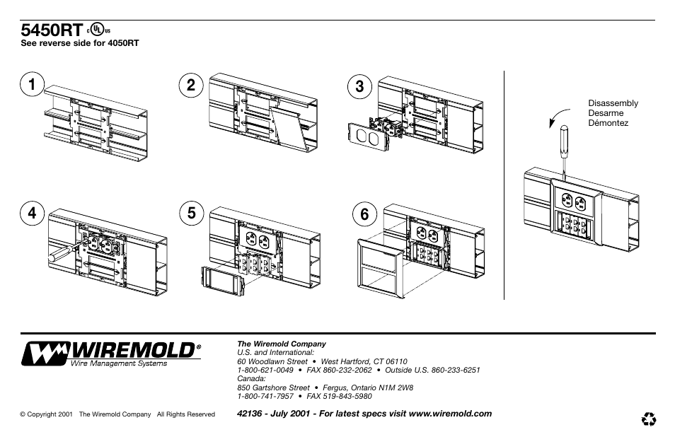 5450rt | Legrand 4050RT Device Mounting Bracket User Manual | Page 2 / 2