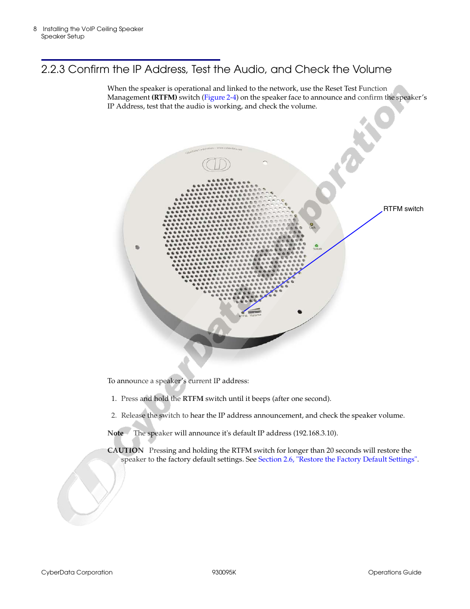 CyberData 930095K User Manual | Page 14 / 42