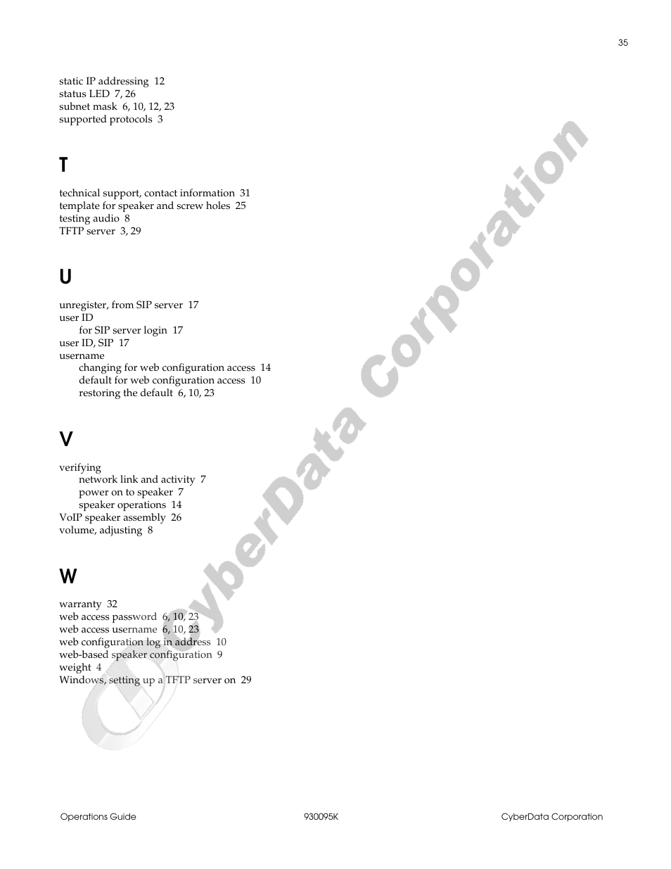 CyberData 930095K User Manual | Page 41 / 42