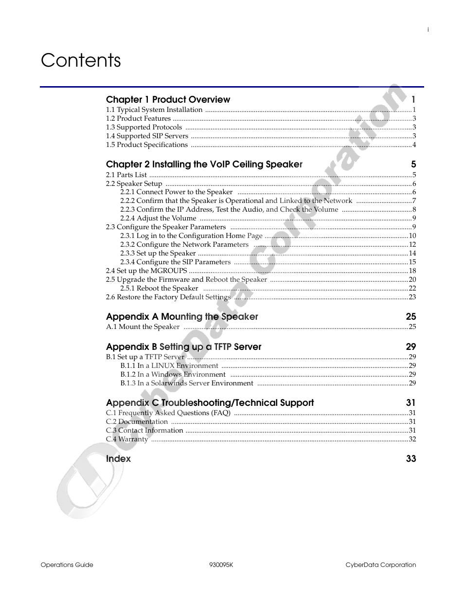 CyberData 930095K User Manual | Page 5 / 42