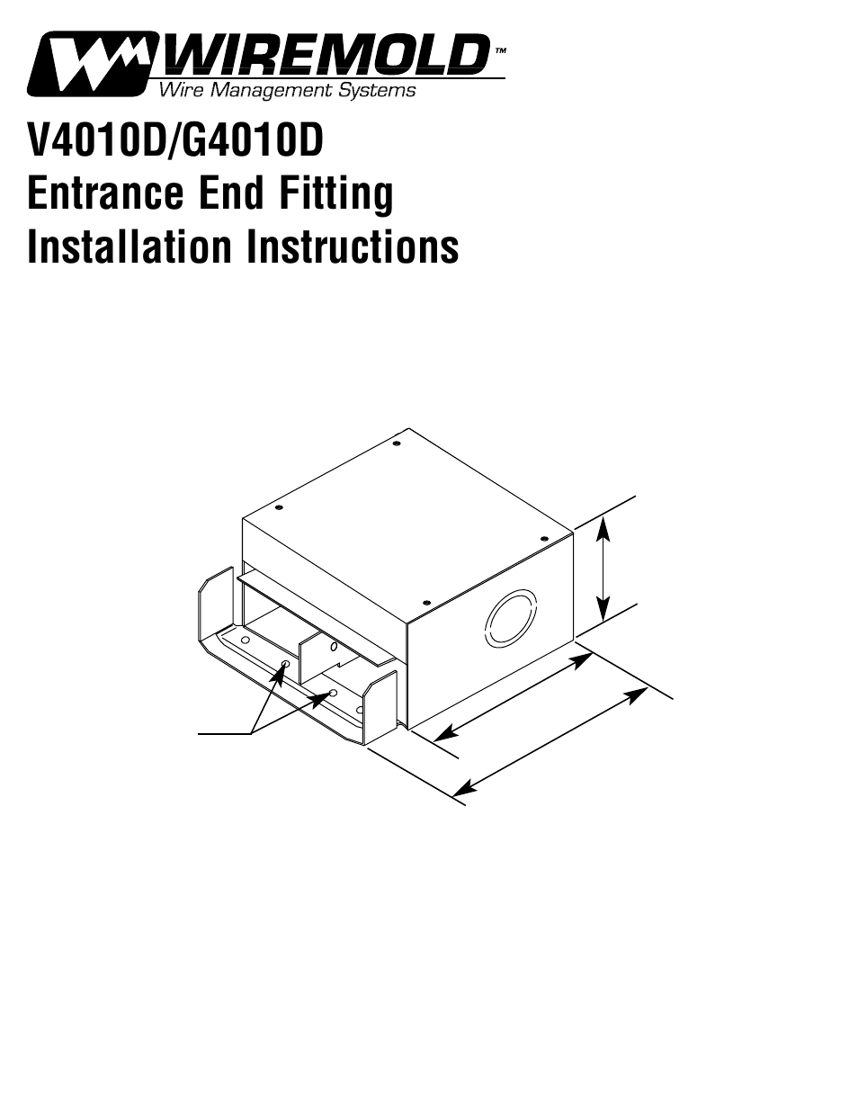 Legrand V4010D Entrance End Fitting User Manual | 2 pages