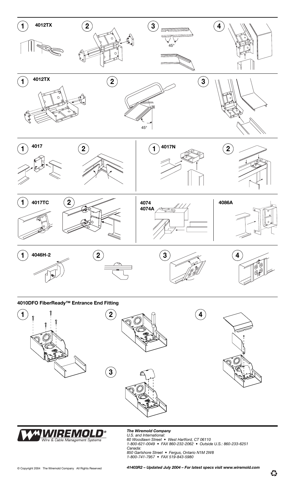 Legrand 4000 Series Two-Piece Metal Raceway User Manual | Page 2 / 2