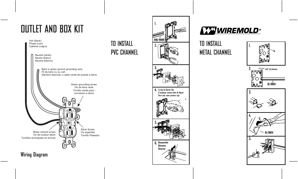 Legrand 500 Series Small Raceway Device Box User Manual | 2 pages