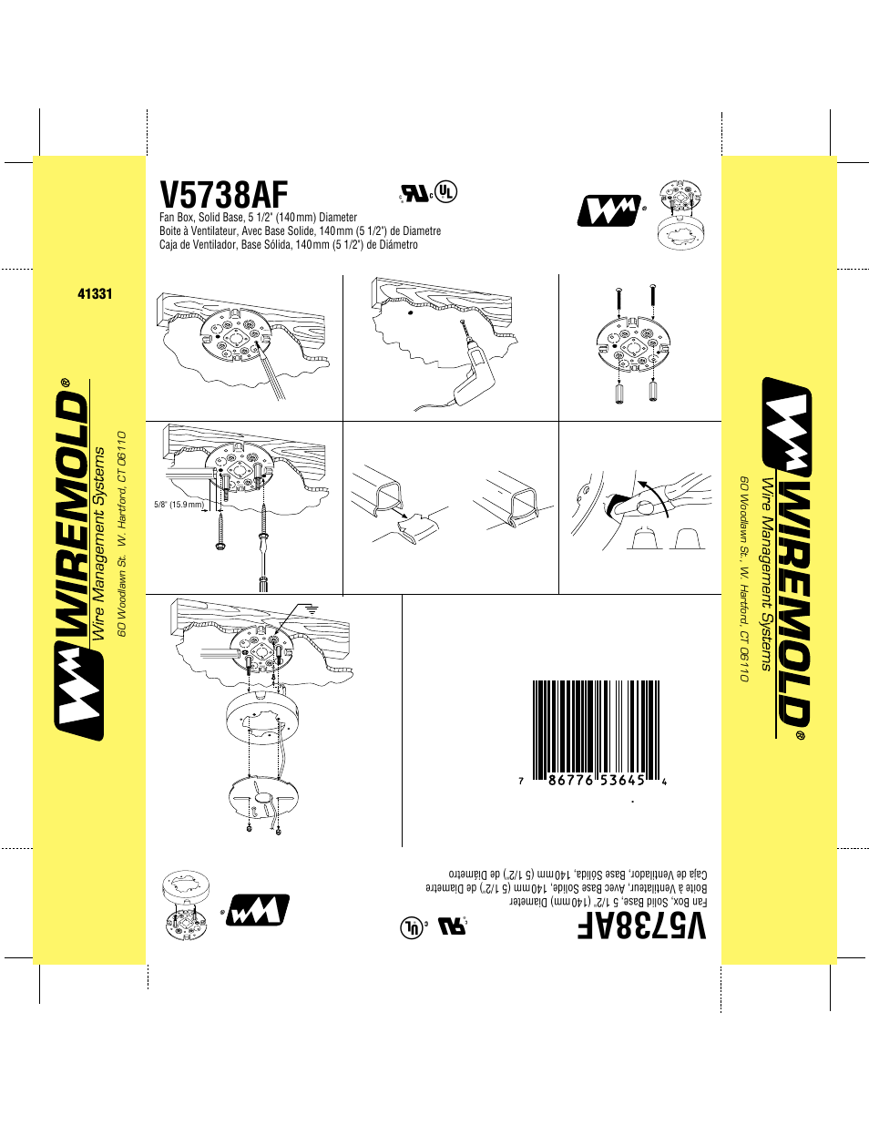 Legrand V5738AF User Manual | 1 page