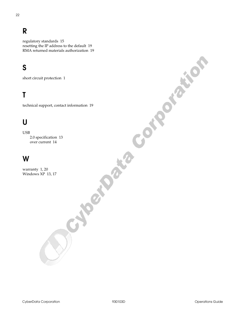 CyberData Hub User Manual | Page 26 / 26