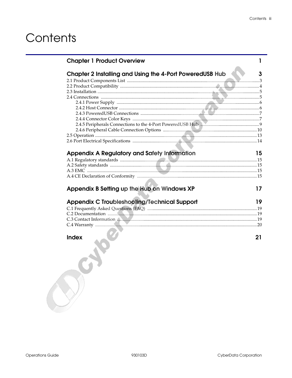 CyberData Hub User Manual | Page 3 / 26