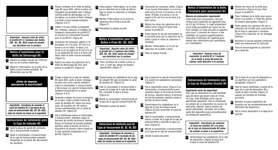 Legrand B5 Small Raceway Device Box User Manual | Page 2 / 2