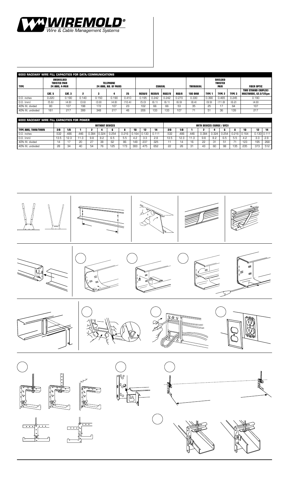 Legrand 6000 Two-Piece Metal Raceway User Manual | 2 pages