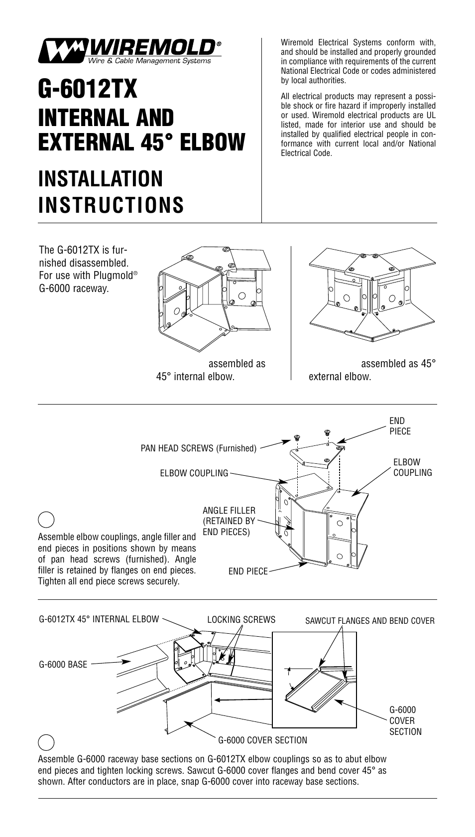 Legrand G-6012TX User Manual | 2 pages