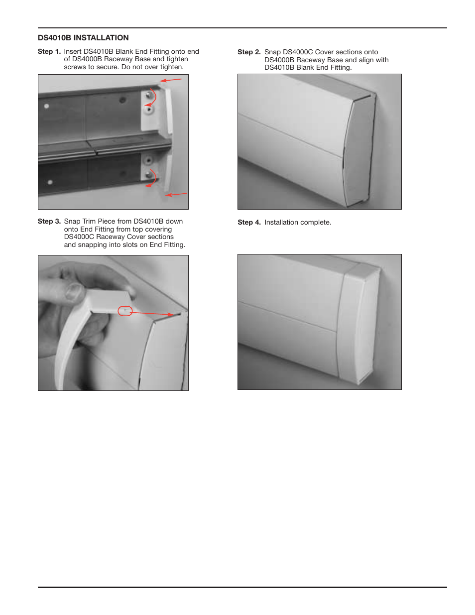 Legrand DS4000 End Fittings User Manual | Page 3 / 4