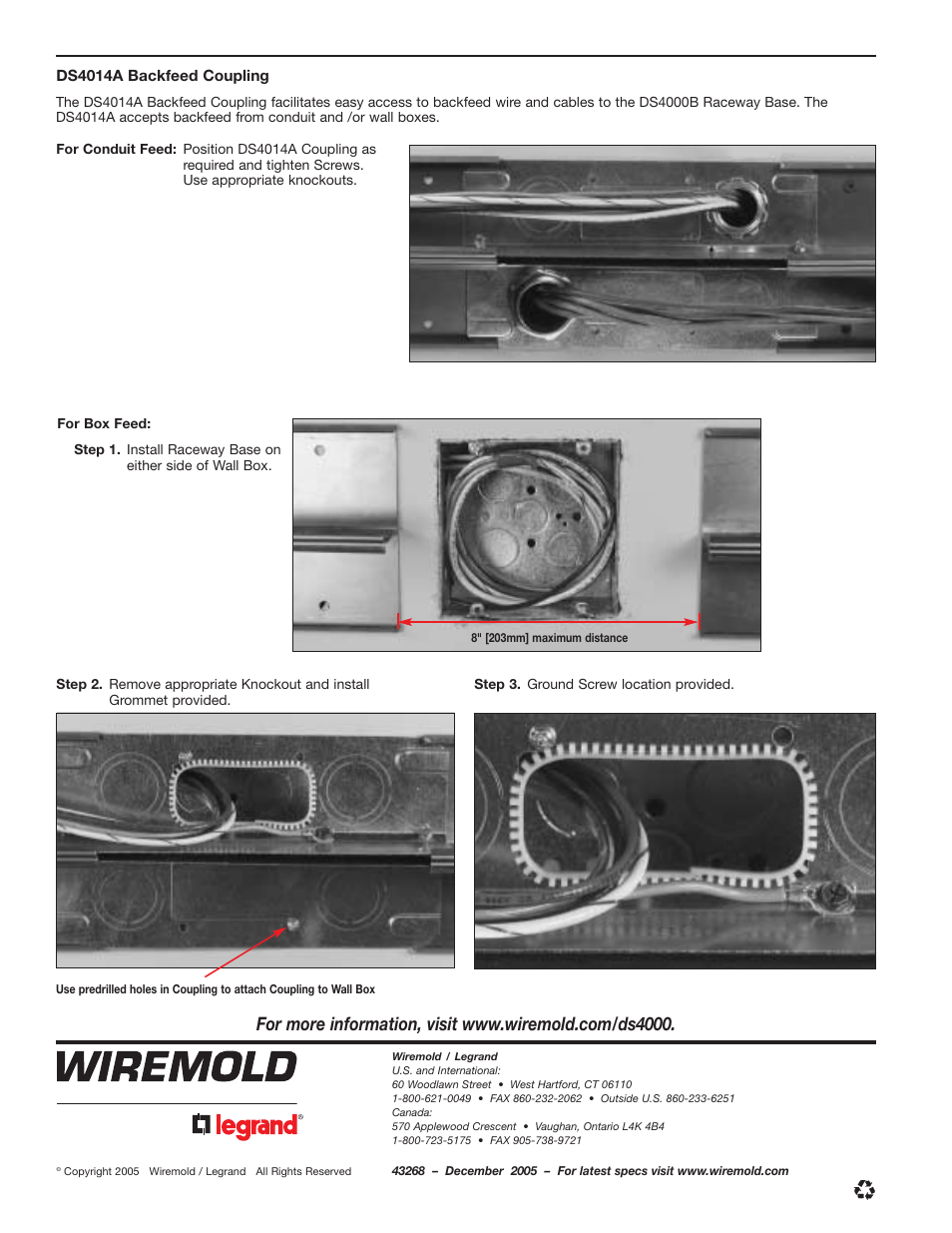 Legrand DS4000 Couplings User Manual | Page 2 / 2