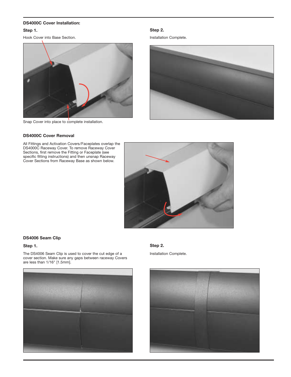 Legrand DS4000 Raceway Base User Manual | Page 3 / 4